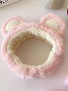 1pc Women's Solid Color Plush Bear Headband, Casual Versatile Hair Accessory Suitable For Daily Wear, Home Use, And Campus Women Bandanas Winter Head Wrap Warm