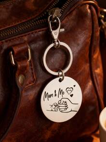 1 pieza Llavero especial de acero inoxidable, regalo del Día de la Madre de hijo/hija, regalo de llavero - Multicolor - Ver 3