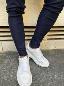 Men's Set Blazer Pants Slim Suit Formal Fashion - 藏蓝色 - 查看 4