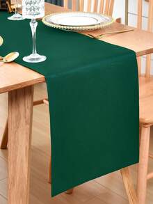 1 Peça Elegante Caminho de Mesa - Poliéster, Retangular, Cor Sólida, Adequado para Halloween, Restaurantes de Estilo Rústico, Cozinhas, Salas de Jantar, Decorações de Festa, Decoração Doméstica, Decoração de Penteadeira e Mesa, Configuração Elegante de Mesa de Jantar, Toalha de Mesa Durável, Decoração de Mesa de Jantar