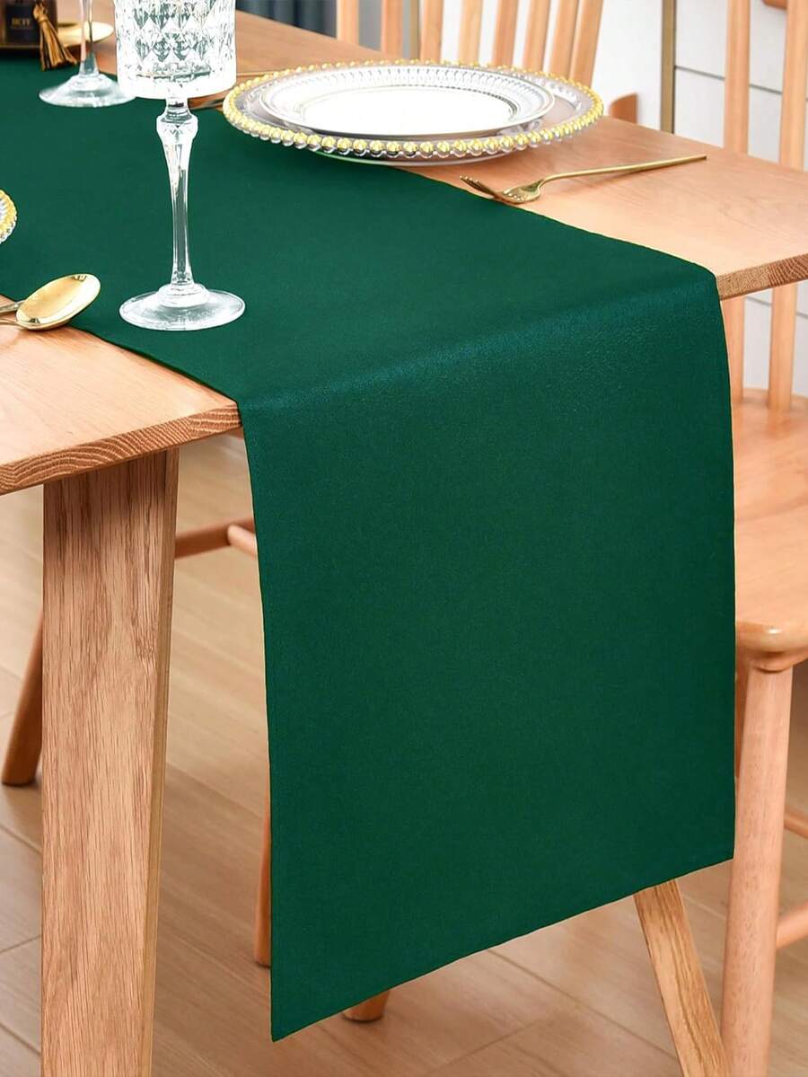 1 Peça Elegante Caminho de Mesa - Poliéster, Retangular, Cor Sólida, Adequado para Halloween, Restaurantes de Estilo Rústico, Cozinhas, Salas de Jantar, Decorações de Festa, Decoração Doméstica, Decoração de Penteadeira e Mesa, Configuração Elegante de Mesa de Jantar, Toalha de Mesa Durável, Decoração de Mesa de Jantar