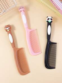 1 件可爱卡通动物风格梳子，适合儿童、幼儿和成人的便携式美发工具 - 彩色 - 查看 5