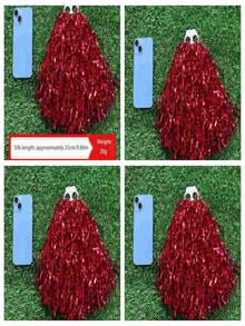 4pcs Cheerleading Pom Poms, Metal Colorful Streamers, Suitable For Sports Team Performance, Outdoor Square Dance, Dance Show, Cheering Exercises