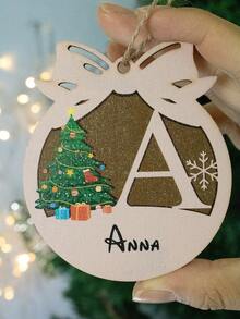 Custom Christmas Decorations With Name, Personalized Christmas Tree Decorations, Customized Christmas Ornaments, Customizable Christmas Gifts, Bow Christmas Ornament, Diy Ornaments, Christmas, Party Decorations, Living Room Decor, Indoor, Outdoor, Garden, Room Decor, Mom, Dad, Family,Elegant Living,Artful Living - Style a - View 3
