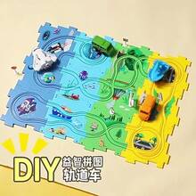 1 件 2025 新品 - 教育轨道车,DIY 组装城市地图场景构建电动拼图轨道车,男孩和女孩的礼物,生日礼物,圣诞礼物,完美礼物 - 彩色 - 查看 3