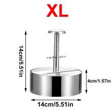 1个不锈钢汉堡压模，高度可调节，不粘涂层 - 手动肉饼制作器，适用于自制汉堡、三明治和烤肉饼 - 经久耐用