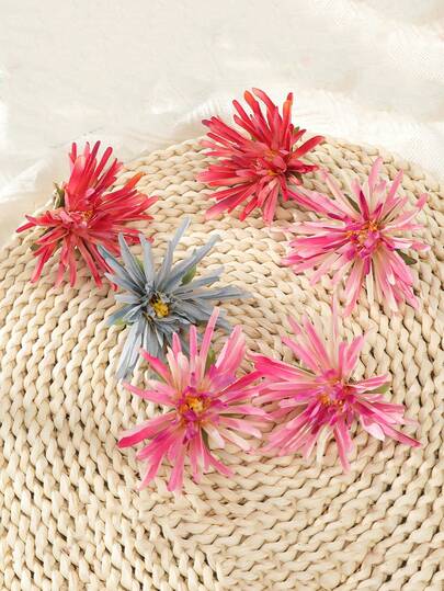 1pc Bohemian Style Flower Shaped Hair Clip, Suitable For Daily, Beach, Vacation Hairstyle Decoration
