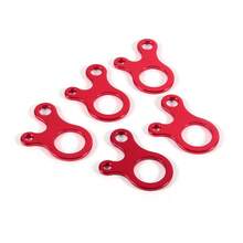 Set de 10 tensores de cuerda de aluminio para toldo de camping, ganchos para colgar y asegurar, accesorios resistentes y fáciles de instalar. - Rojo - Ver 3