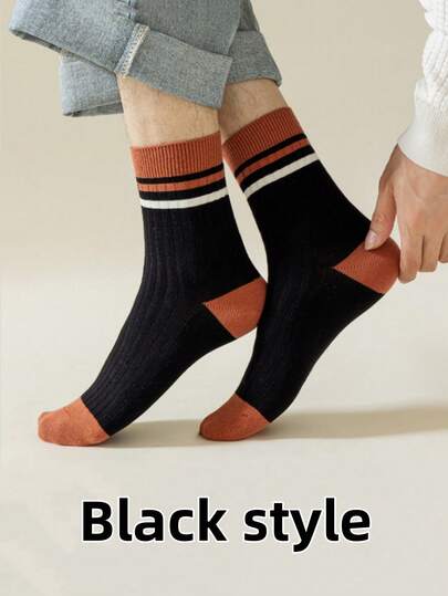 5 זוגות גרביים לגברים עד אמצע השוק, סופגי לחות, עמידים בפני ריחות, גרביים עסקיות רב-תכליתיות בסגנון קוריאני, משלוחים שונים