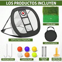 Wotes Portátil Equipo de Entrenamiento con Tapete de Golpeo, Kit de Entrenamiento para Bateo al Aire Libre, Removable Target Cutting Net