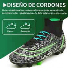 Bulamall Zapatos de Fútbol para Hombre, Profesionales Zapatillas de Deporte Adulta, Tacos de Fútbol para Entrenar al Aire Libre, Atletismo Interiores y Exteriores - Blanco-FG - Ver 3