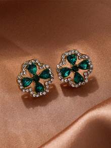 1 Đôi bông tai hình cỏ bốn lá tối giản, mạ vàng 18K, làm từ thép không gỉ, phù hợp cho nữ, phong cách thời trang Pháp, thích hợp cho tiệc tùng, hẹn hò và công sở. - cỏ bốn lá - Xem 8