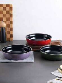 1pc 20cm Thick Enameled Pot With Lid, Non-Stick Pan, Cookware For Home Use, Stir-Fry, Steam, Fry, Versatile Large Capacity Vintage Non-Stick Pot, Bowl, Plate