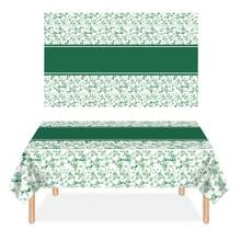 Sage Green Eucalyptus Leaf Tablecover Sage Greenery Tablecloth Plastic Green Leaves Rectangular Greenery Table Cloths For Neutral Shower Birthday Jungle Wedding Party Supplies - Multicolor - View 6