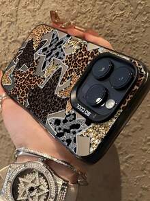 Nueva funda de teléfono a prueba de golpes con estampado de leopardo de colores y forma de corazón, compatible con iPhone 17pro/17Air /17/17promax16/11/16pro/16plus/16promax/16e/15Promax/13/14/12/XS/XR/7G/8P, cubierta protectora de teléfono premium anti-caída