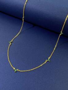 1Pc Fashionable Blue Heart S925 Sterling Silver Sparkle Diamond Pendant Necklace For Women Ladies Jewellery Party Gift Engagement Wedding Eternal Promise Necklace