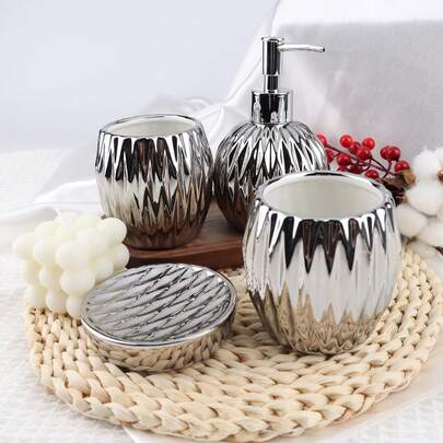 サニタリーセット バスルームセット 洗面所収納 サニタリー容器 浴室用品 洗面セット 陶器 ソープディスペンサー 歯ブラシスタンド 石鹸置き ウォッシュセット 詰め替えボトル 詰替え瓶 歯磨きカップ