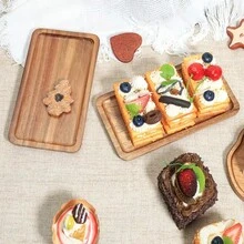 1 khay gỗ, đĩa trái cây, đĩa tráng miệng bằng gỗ, khay gỗ đựng cà phê sữa, đĩa phô mai, khay trà bằng gỗ, đĩa đựng bánh mì, để đựng bánh mì sandwich, đồ ăn nhẹ, món tráng miệng, salad - Dễ vệ sinh, đĩa đựng đa năng - Gỗ Vàng - Xem 9