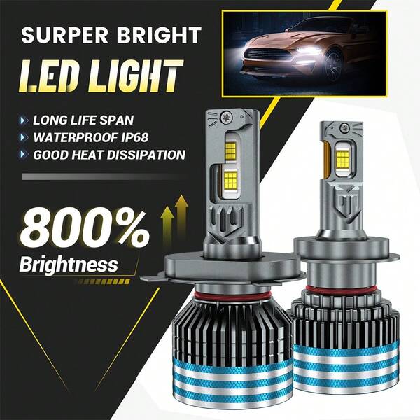 HYNBYZJ 1 Pair H4 H7 LED Canbus 100000LM 260W 7535 CSP Car Headlights H1 H11 LED Bulb 9005 9006 HB3 HB4 9012 HIR2 Auto Fog Lights