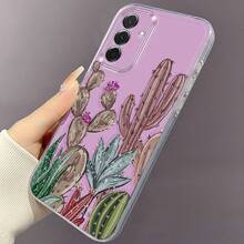 Funda de Teléfono Jardín de Cactus para Samsung Galaxy A02 A03S A04 A05S A06 A13 A14 A15 A16 5G A21S A22 A23 A24 A25 A26 A32 A34 A35 A36 A50 A52 A53 A54 A55 A56 A73 S21 Ultra S22 Plus S23+ S24 FE S25 Funda Creativa de TPU Suave y Duradera, Transparente y Protectora - Colores mixtos - Ver 8