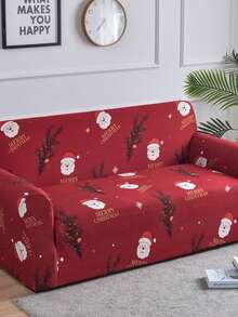 1 件圣诞涤纶沙发套，客厅弹力沙发套，防宠物可拆卸沙发保护套，家居装饰