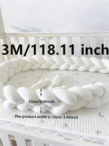 1 件北欧风格针织婴儿床保险杠，手工编织 3 股辫，适合日常使用和育儿室装饰、婴儿床保险杠、儿童房装饰、床边护栏、婴儿床软垫 - 白色 - 查看 14