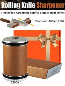 Professional Rolling Knife Sharpener Set, 15°/20° Magnetic Fixed Base, Replaceable Sharpening Stones, Professional Knife Sharpener