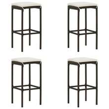 vidaXL 5-tlg. Gartenbar-Set mit Kissen Poly Rattan Braun