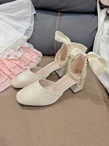 Décolleté con punta quadrata e tacco medio, comodi e versatili per adolescenti, adatti per tutte le stagioni, per uso quotidiano e per andare al lavoro - Albicocca - Visualizzare 15