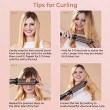 "Portable Hair Volumizing Brush With Adjustable Temperature, 200°C For Curly & Bouncy Hair – Compact & Travel-Friendly, Perfect For Daily Use, Home & On-The-Go Styling –  Hair Care" - 查看 5