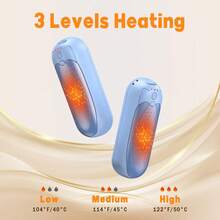 Hand Warmers Rechargeable 2 Pack, 2025 Upgraded Electric Portable Hand Warmers 7000mAh Electric Portable Pocket Heater With 3 Levels Warmth, Gift For Women Men - Blue - View 2
