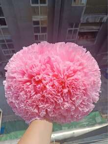 2 piezas de pompones de alta densidad mate de extra grande, pelotas de pompones de porristas con mango de doble cabeza, pompones de porristas de baloncesto, pompones de unicolor reutilizables y de retazos, accesorios de baile y actuación a gran escala para competiciones deportivas, adecuados para competiciones profesionales de porristas con pompones de doble cabeza - Multicolor - Ver 5