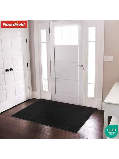 Floordirekt Rhine Dirt Trapper Doormat, Washable Heavy Duty Doormat Non Slip Backing, Entrance Areas Black, 90 Cm 120 view 9