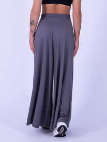 Rocca Fitness Long, Wide-Leg Microfiber Trousers By Fluit, Elegant Women's Fashion. - 灰色 - 查看 3