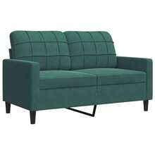 vidaXL 3-teiliges Sofa-Set mit dunkelgrünen Samtpolstern
