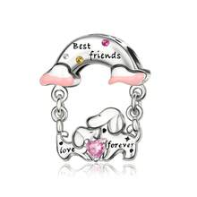 1pc Silver-Plated Adorable Pet Dog & Cat Charm Bead Pendant Suitable For European Brand Original Snake Chain Bracelets & Necklaces DIY Jewellery Making Women's Everyday Wear Christmas Gift