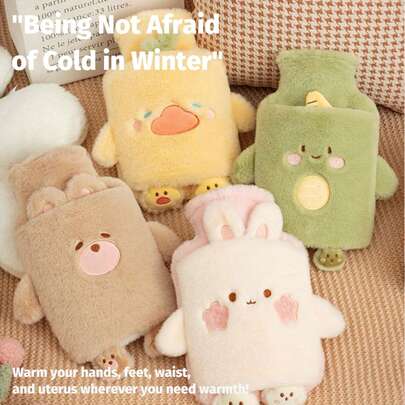 1 túi nước ấm 1000ml, thiết kế hình thú nhồi bông dễ thương, độc đáo, cá nhân hóa, lớp lót bên trong có thể tháo rời, miếng đệm sưởi ấm kinh nguyệt di động, làm nóng nhanh và giữ ấm lâu, duy trì nhiệt độ, thời gian giữ ấm dài, nhẹ và di động, bền, unisex, phù hợp cho mọi mùa, quà tặng lý tưởng cho người yêu/bạn bè/người lớn tuổi, Giáng sinh, Năm mới, không cần pin.