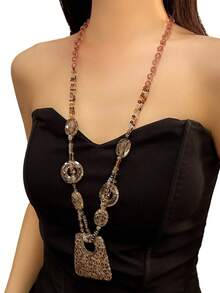 1 Stück Leopard und Zebra Muster Anhänger Halskette, Vintage-Stil Choker Halskette