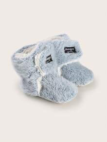 Sepatu Bayi Polos Sederhana Musim Gugur/Dingin Terbaru untuk Bayi Usia 0-1 Tahun, Sepatu Salju Hangat untuk Aktivitas Luar Ruangan, Sepatu Balita Anti Selip - Baby Blue - View 4