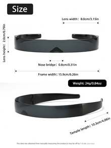 1pc Men One-Piece Mirrored Reflective Multicolor Personalized Street Style Technological Punk Fashion Glasses For Women Outdoor Casual Activities, Tropical Beach Vacay Outfits, Party, Exercise, Sport Accessories - Nhiều màu - Xem 10