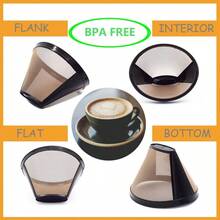 Reusable #4 Cone Coffee Filters Basket Coffee Makers2 Reusable Filters - 最初的 - 查看 6