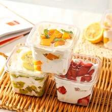 100/60/40/20 Pcs - 380ml Square Cake Boxes With Lids - PET Material, Ideal For Holding Cream, Soy Milk, Layered Desserts And Baked Goods - Great For Kitchen, Restaurant, Picnic, Camping, Birthday Parties And Storing Fruits & Berries Snacks. Cake Baking Supplies, Picnic Essentials, Decorative Snack Containers, Sturdy Construction - Multicolor - View 9