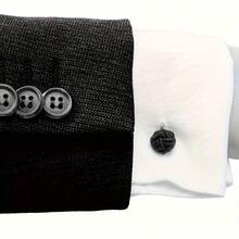 5 Pairs/Set Nylon Knot Fabric Cufflinks, Short Pattern, Classic Design, Suitable For Men And Women Shirts, Gift For Family And Friends, Work, Meeting, Daily Wear, Party And Festival, Black, Blue, White And Red Solid Colors