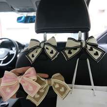 AD 1pc Car Seat Hanger With Bow Decor, Multifunctional Storage Hook For Vehicle Interior, Creative Accessory For Women - one-size - View 2