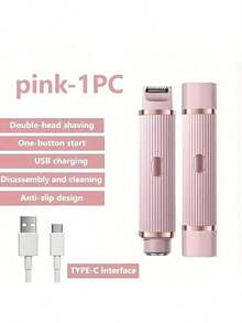 ماكينة تشذيب بكيني للنساء، ماكينة تشذيب الرأس للنساء، ماكينة حلاقة بكيني 2 في 1 مع منفذ شحن نوع C، ماكينات حلاقة كهربائية للنساء للشعر العانة والإبط والساقين والذراعين والوجه، هدية عطلة