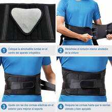 Cinturn de soporte lumbar para hombres y mujeres, soporte lumbar para dolor de espalda y alivio de lesiones, soporte de espalda ajustable para construccin mvil, almacn, levantamiento de objetos pesados u200Bu200By otras actividades industriales,  y proteccin X - Large - Extra grande - Ver 3