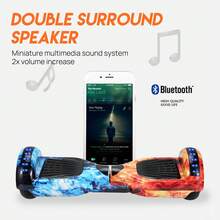 PORIYA Electric Hoverboard Bluetooth Self-Balancing Scooter 350W Motor LED Lights & Built-In Speaker Portable Design With Smart Gyroscope Control Perfect For Kids & Adults - Màu tím - Xem 7