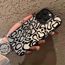 Fundas para Móvil con Patrón de Forma Irregular y Distorcida en , Estilo Láser Esmerilado Adecuadas para iPhone16 15 14 13 12 11 XS XR X 7 8 12/13 Mini Plus Pro Max, Regalo de Cumpleaños/Día de San Valentín para Novio/Novia - Color 1 - Ver 8