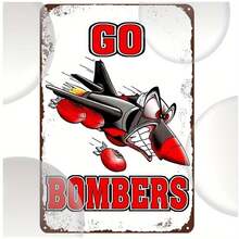 1 pezzo Insegna vintage in metallo dei Essendon Bombers, 20cm x 30cm, opera d'arte in ferro per la stanza degli uomini, bar, garage, fattoria - cartellone decorativo universitario.