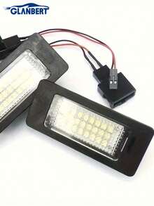 GLANBERT 2 pièces Lampe de plaque d'immatriculation compatible avec Audi LED Éclairage de plaque d'immatriculation A3/S3/A4/S4/A6/A8/Q5/Q7/RS4/A4/A6/A7/Q5/TT, pour Passat, pour Jetta, pour MK6, pour 8T0943021, pour 4G0943021 Éclairage de plaque d'immatriculation